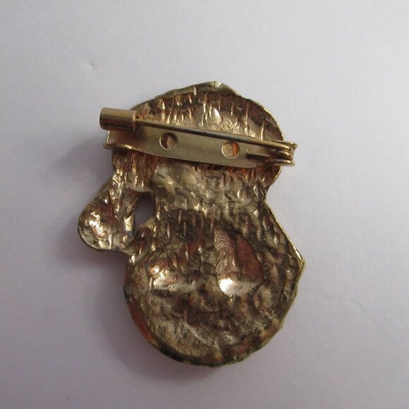 Enamel Snowman Christmas Holiday Brooch Pin Goldtone Metal Vintage Lot of 2 - Picture 11 of 12